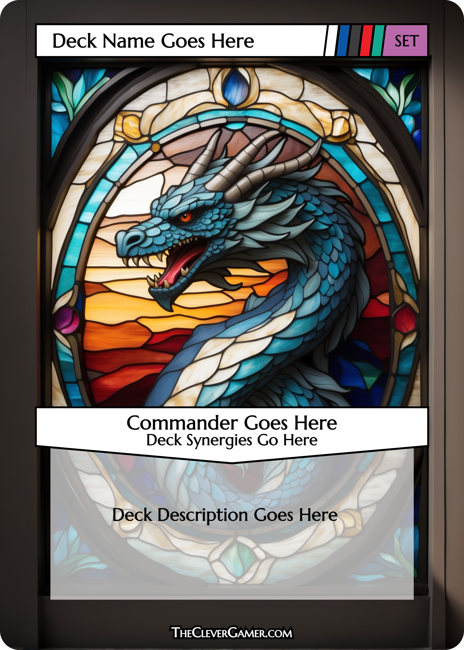 5 Color Stained Glass Dragon ECKOcard Card Customization