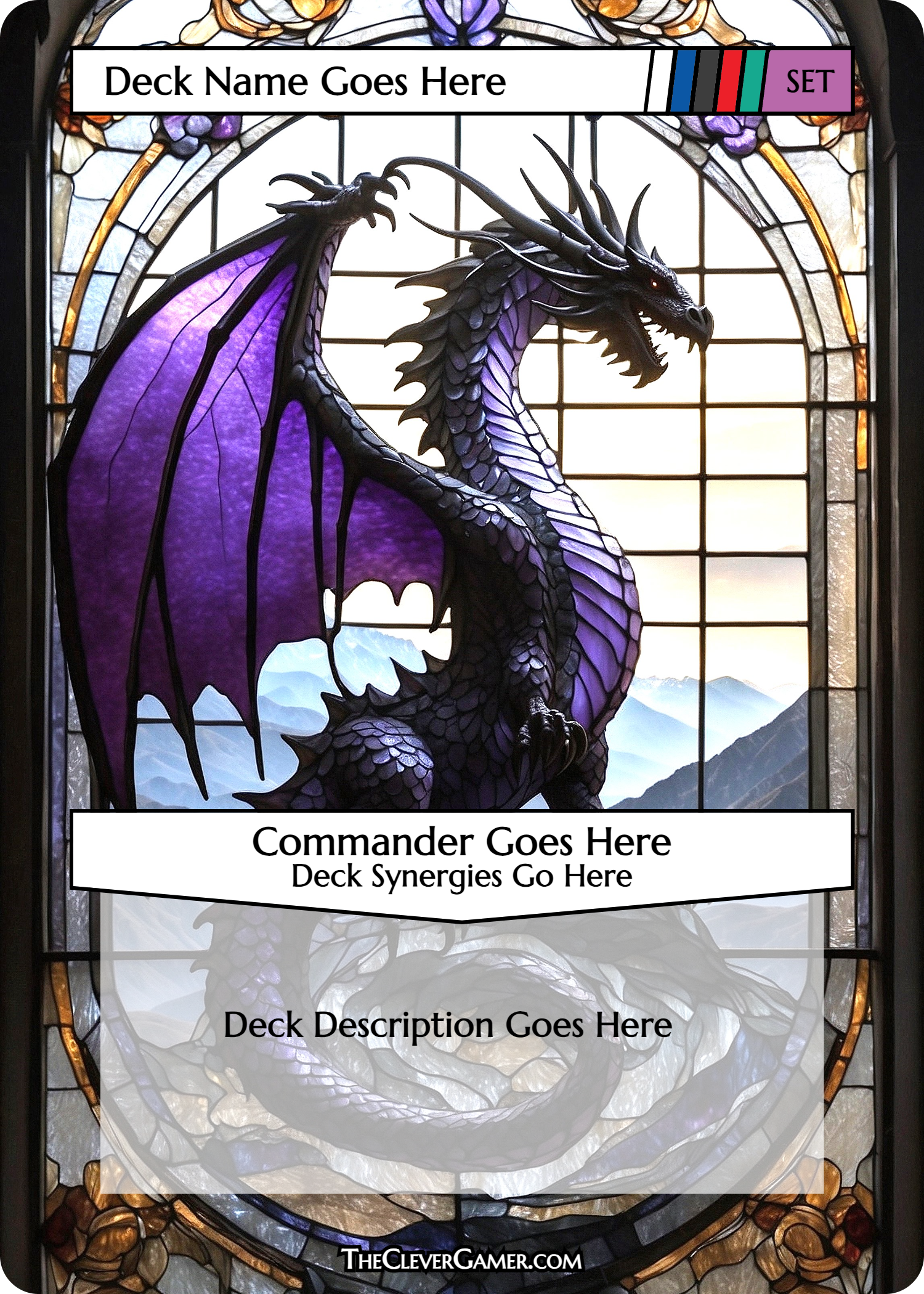 Black Stained Glass Dragon ECKOcard Card Customization