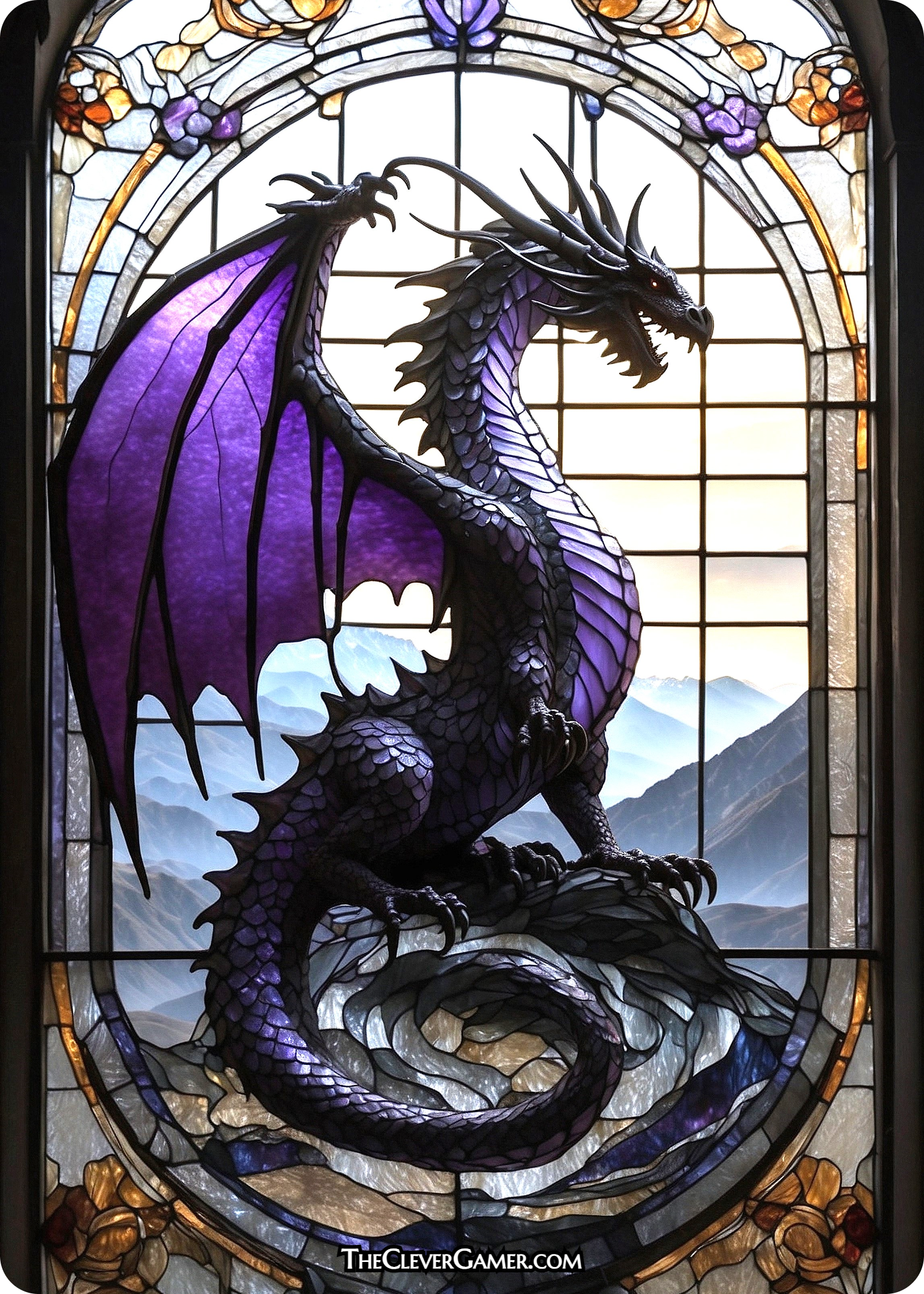 Black Stained Glass Dragon ECKOcard Full Art