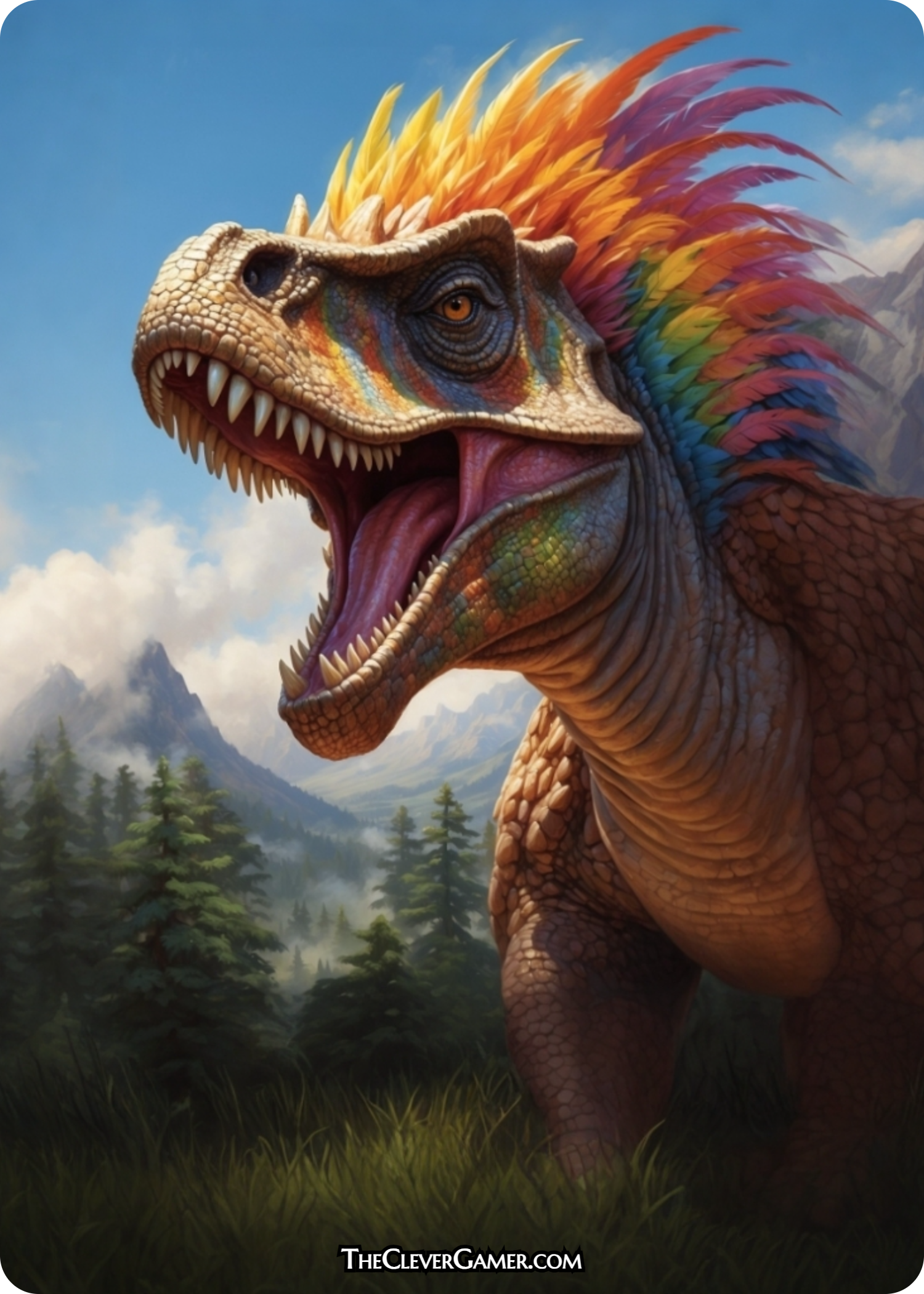 Colorful Dinosaur Smartcard for Dinosaur EDH Decks Full Art