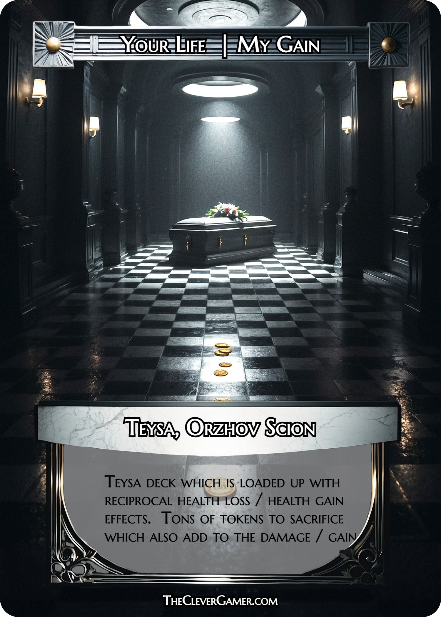 Death & Taxes Coffin and Coins Full Art Card Example