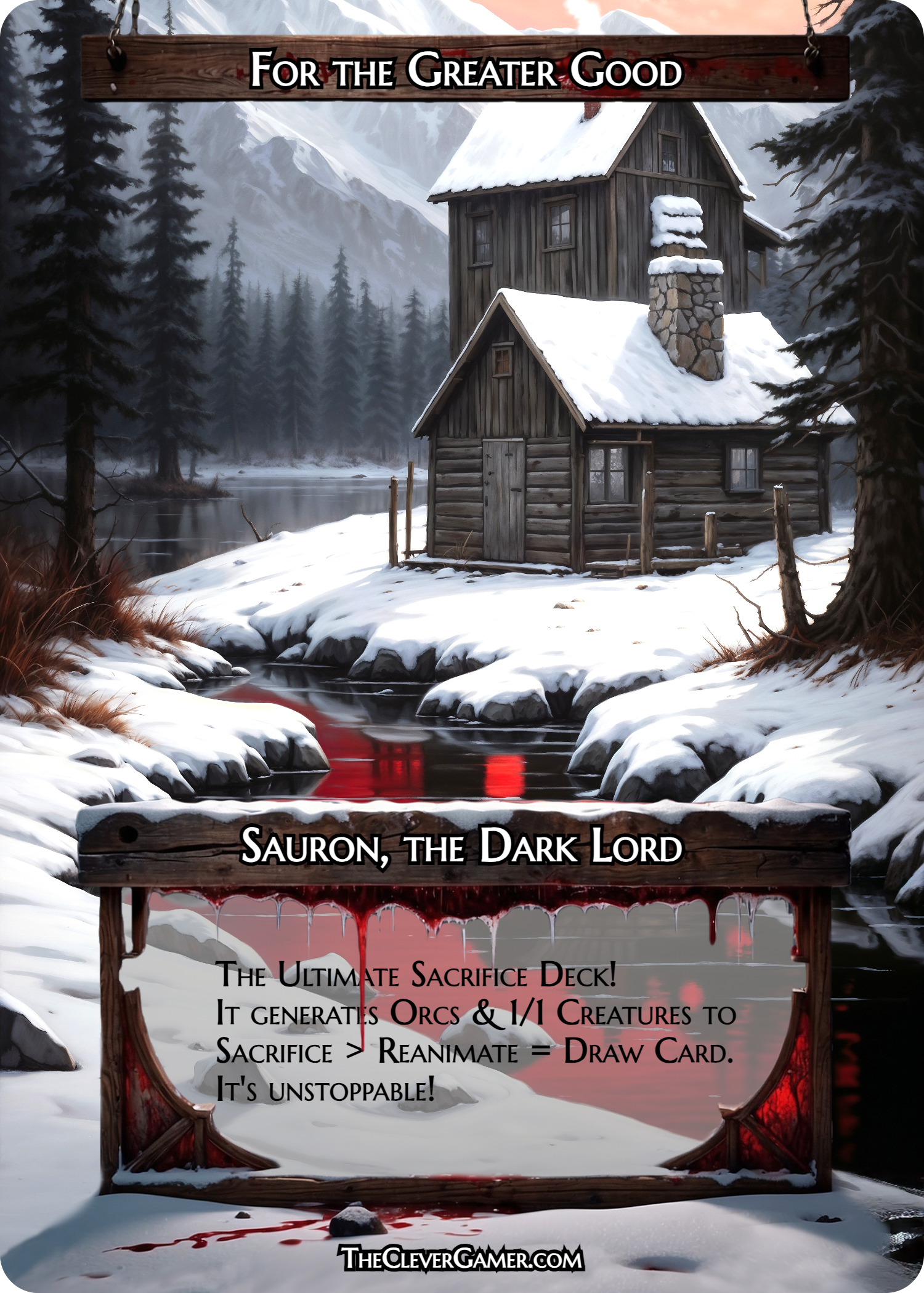 Evil Cabin In the Snowy Woods  Example Custom Card