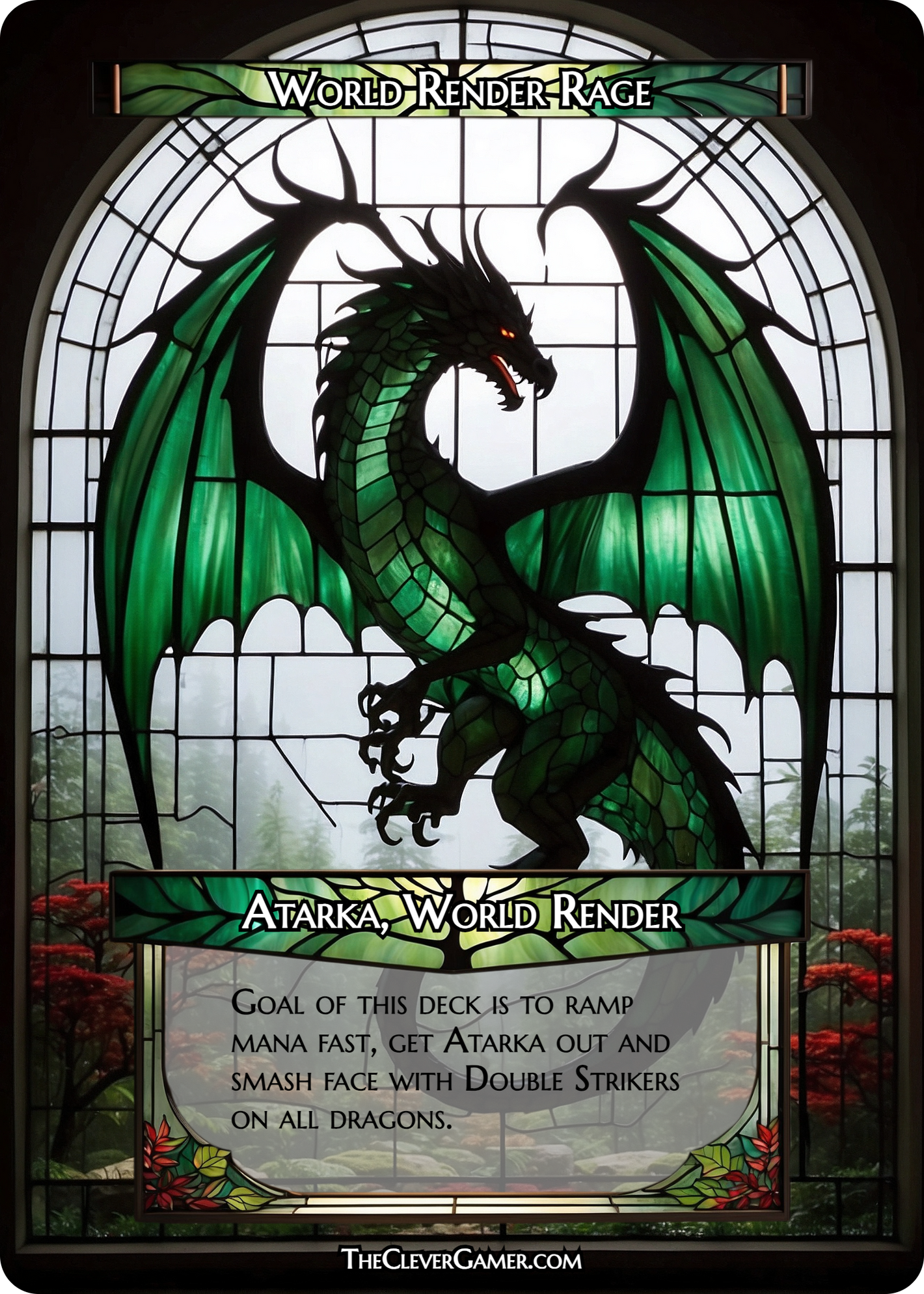 Green Stained Glass Dragon ECKOcard Fully Custom