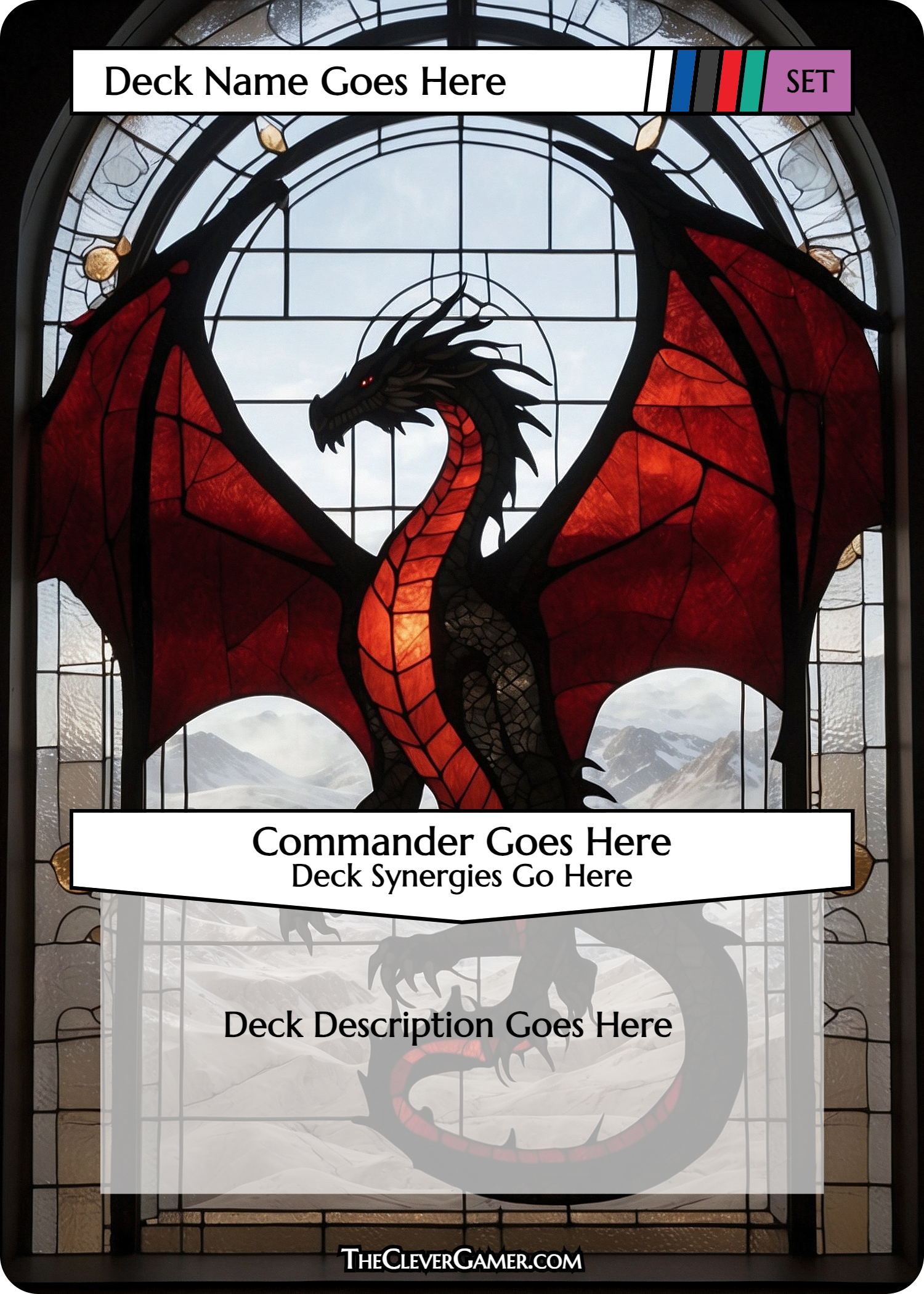 Red Stained Glass Dragon ECKOcard Card Customization