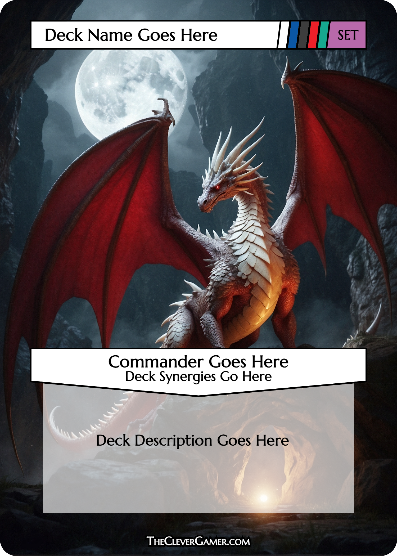 White Dragon EDH Smartcard Card Personalization Options