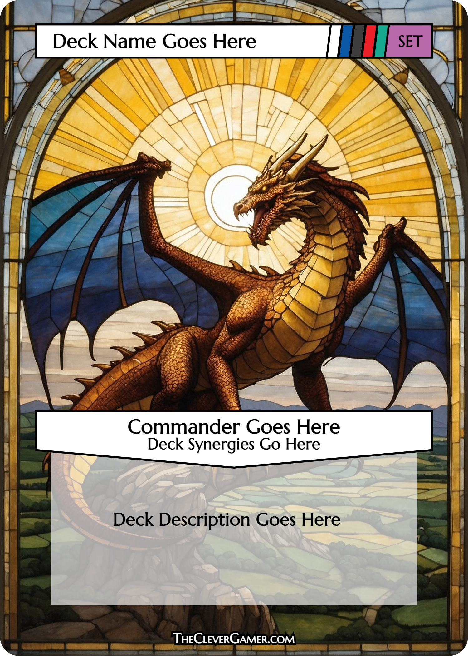 White Stained Glass Dragon ECKOcard Card Customization