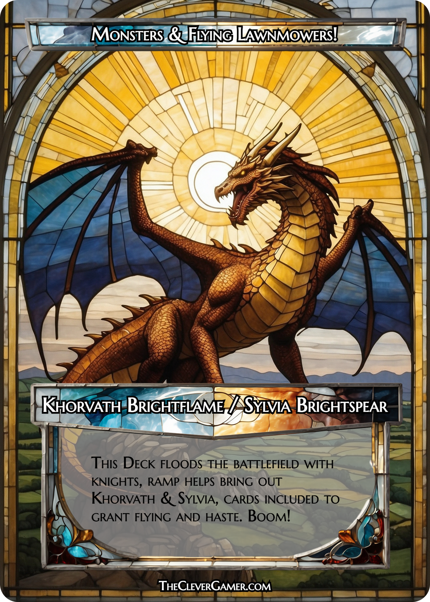 White Stained Glass Dragon ECKOcard Fully Custom